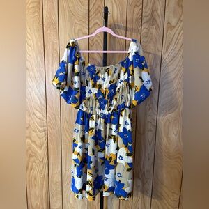 Davi & Dani Smocked Floral Off Shoulder Dress Plus Size